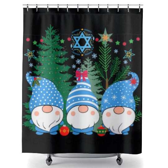 Merry Christmukkah, Jewish Christmas, Hanukkah Shower Curtains