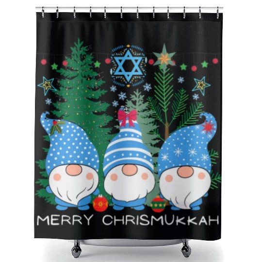 Merry Christmukkah, Jewish Christmas Shower Curtains