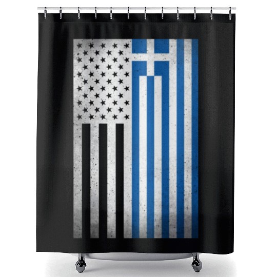 Greece Design for proud Greek Americans Shower Curtains