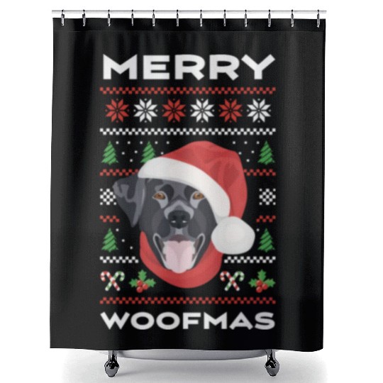 Labrador Merry Christmas Shower Curtains