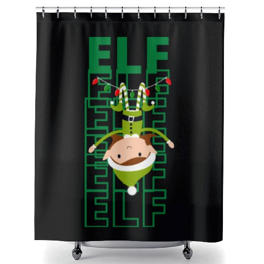 Elf Love Green Shower Curtains