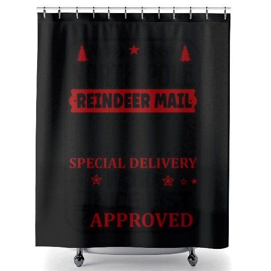 North Pole Reindeer Mail Shower Curtains