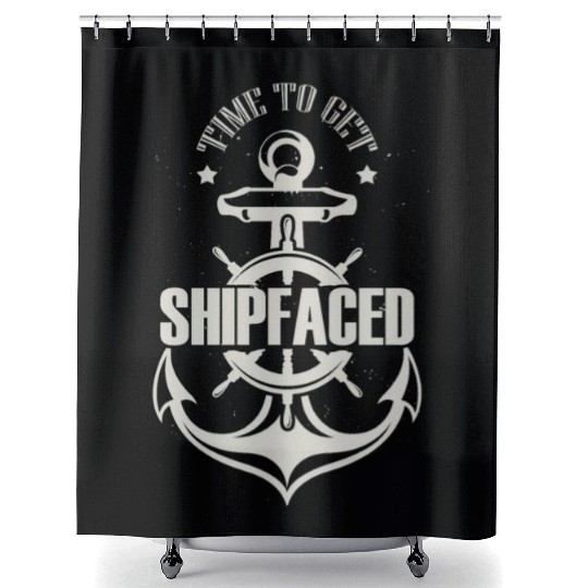 Novelty To Get Ship Faced Cruising Sailing Marine Shower Curtains