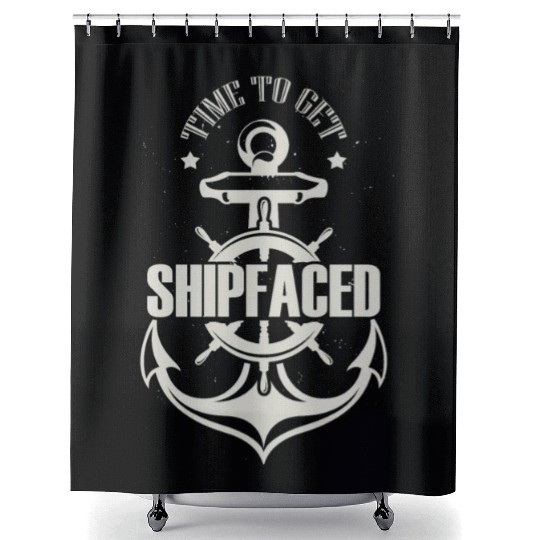Novelty To Get Ship Faced Cruising Sailing Marine Shower Curtains