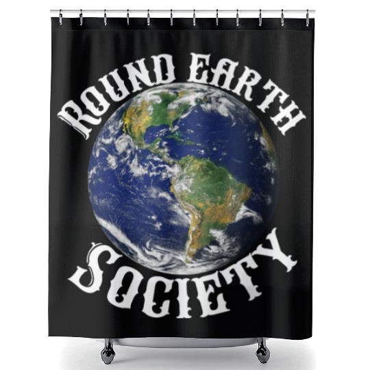Round earth society Shower Curtains