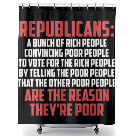 Anti Republicans Definition - Democrat Liberal Shower Curtains