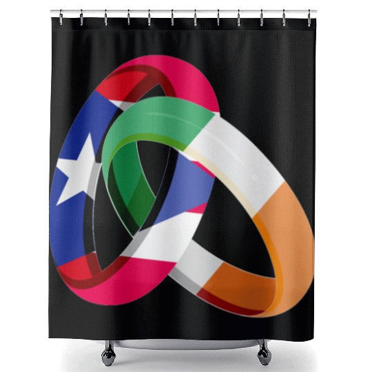 Puerto Rico Flag Ireland Ring Marriage Wedding Shower Curtains