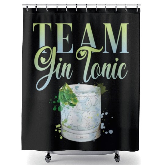 Team Gin Tonic Cocktail for Bartender Shower Curtains