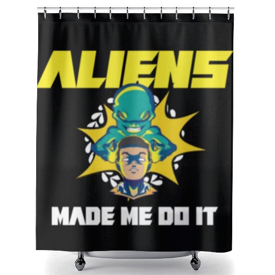 Alien Extraterrestrial Area 51 UFO Space Geek Gift Shower Curtains