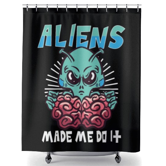 Alien Extraterrestrial Area 51 UFO Space Geek Gift Shower Curtains