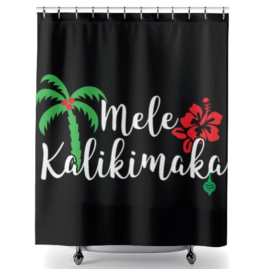 Mele Kalikimaka Hawaiian Merry Christmas Shower Curtains