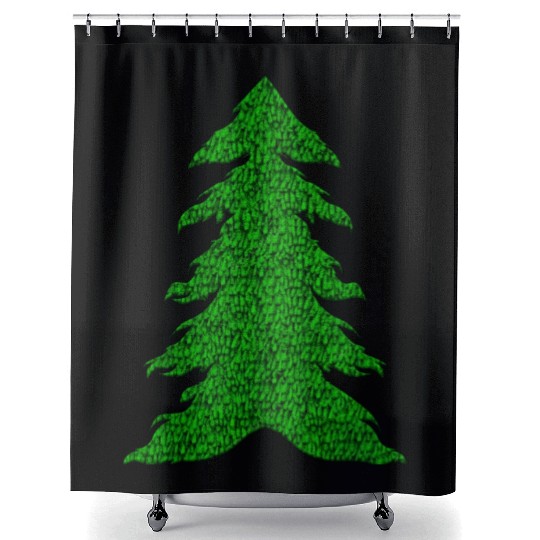 Green tree carpet merry christmas Shower Curtains