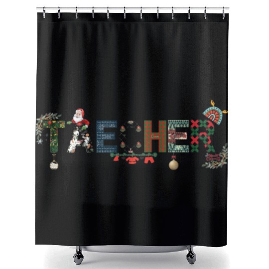 Teacher happy Christmas Shower Curtains