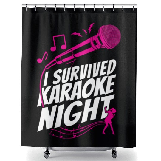Karaoke Singer I Survived Karaoke Shower Curtains