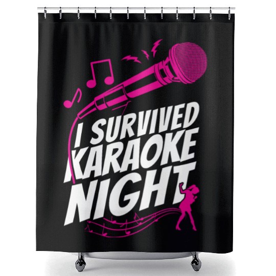 Karaoke Singer I Survived Karaoke Shower Curtains