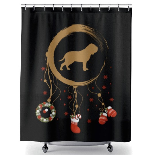 dog dreamcatcher Christmas Neapolitan Mastiff Shower Curtains