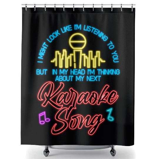 Karaoke Singer 80s Retro I Might Shower Curtains