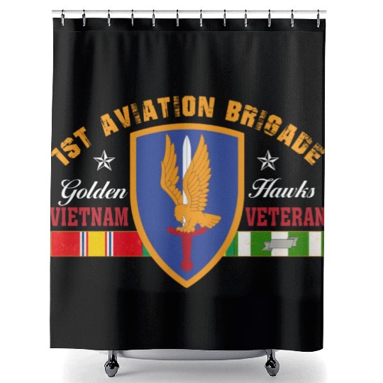 1st Aviation Brigade Vietnam Veteran Golden Hawks Shower Curtains