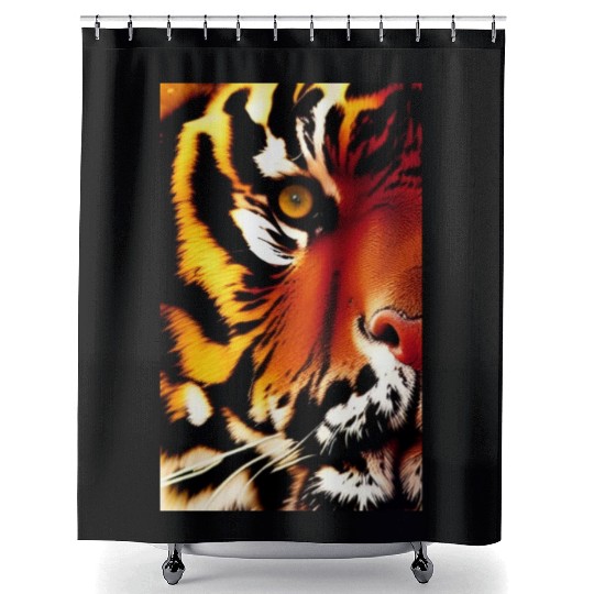 Tiger face Shower Curtains