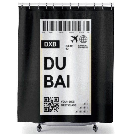 Destination Dubai Airport Travel pass Shower Curtains