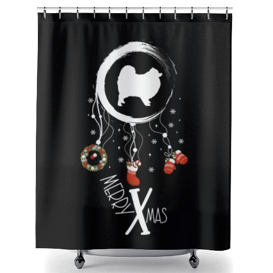 dog dreamcatcher Christmas Pomeranian Shower Curtains