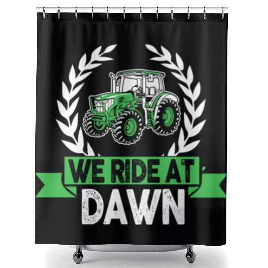 We Ride At Dawn Dad Lawn Mower Make Laugh Day Yard Shower Curtains