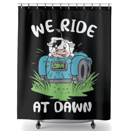 We Ride At Dawn Dad Lawn Mower Make Laugh Day Yard Shower Curtains