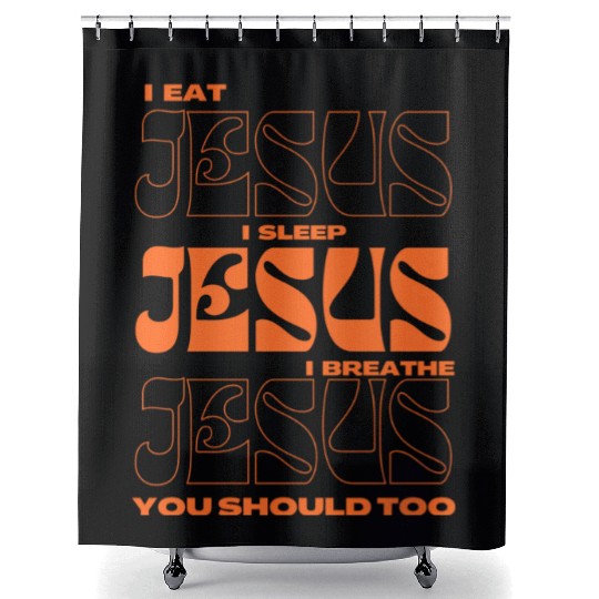 Eat Sleep Breath Shower Curtains