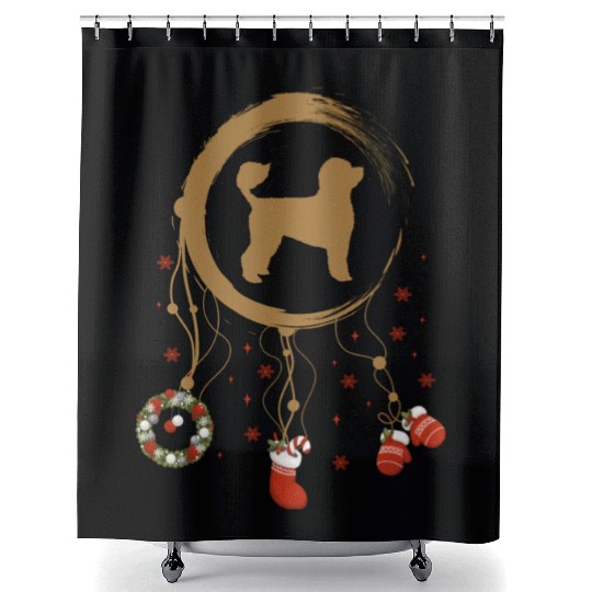 dog dreamcatcher Christmas Portuguese Waterdog Shower Curtains