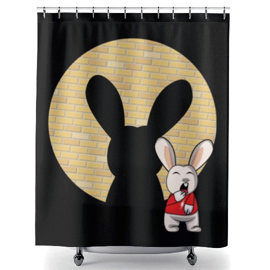 Rock Sign Kawaii Bunny Metal Music Heavy Rock Shower Curtains