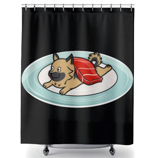 German Shepherd Nigiri Sushi Shower Curtains