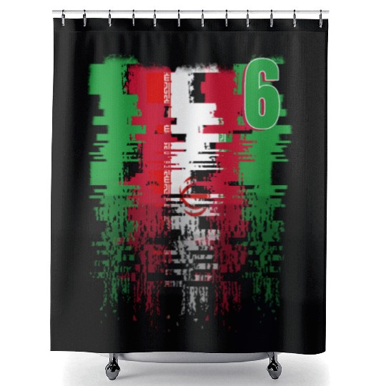 Iran Soccer team Jerseys Iran team 2022 number 6 Shower Curtains