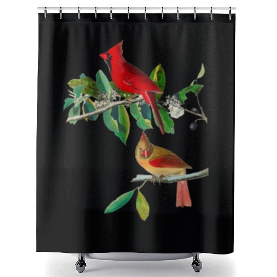 Cardinal Grosbeak from Birds of America Shower Curtains
