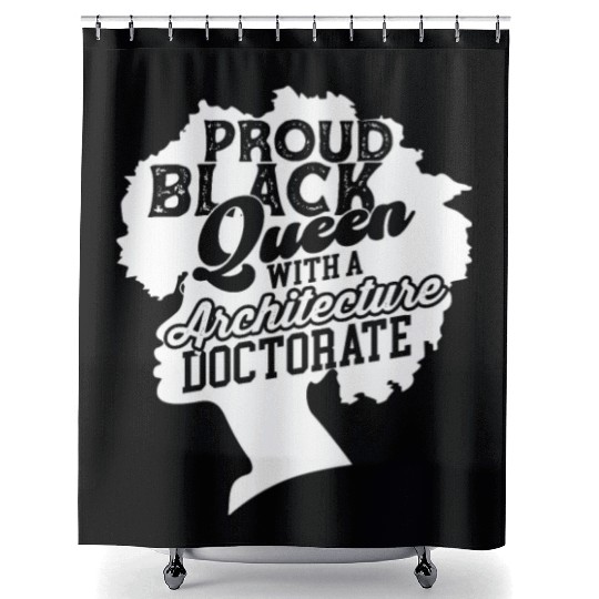 Black Queen With Architecture Doctorate Phd Shower Curtains