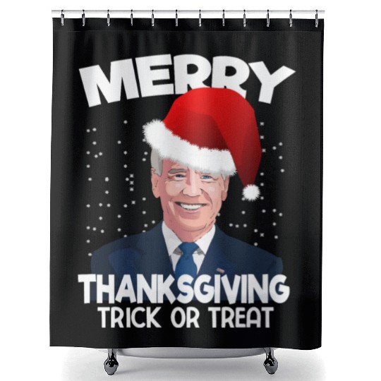 Funny Joe Biden Merry Thanksgiving Trick Or Treat Shower Curtains