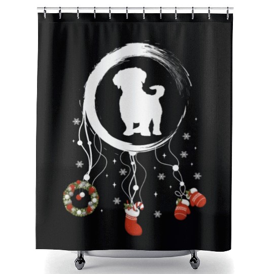 dog dreamcatcher Christmas Shih Tzu Shower Curtains