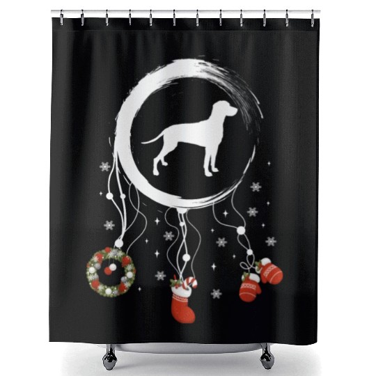dog dreamcatcher Christmas Weimaraner Shower Curtains