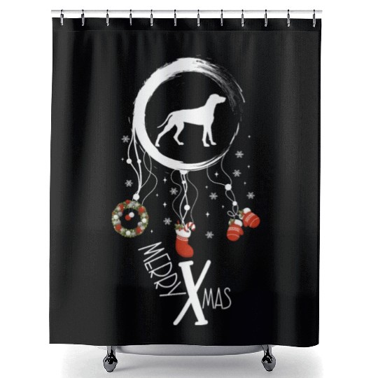 dog dreamcatcher Christmas Weimaraner Shower Curtains