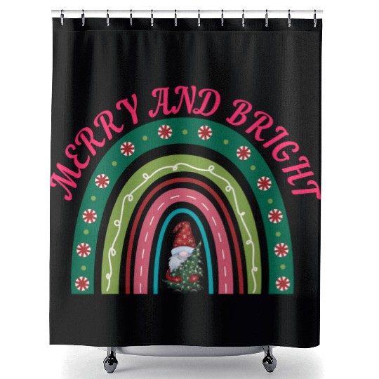Merry and bright Christmas Shower Curtains