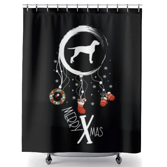 dog dreamcatcher Christmas Viszla Shower Curtains