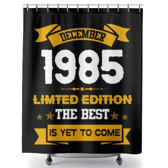 December 1985 Birthday Surprise Shower Curtains