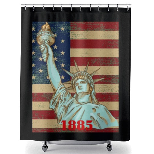 LOVE-Statue of Liberty Shower Curtains