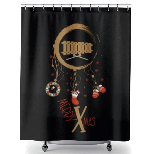 musical instrument dreamcatcher Christmas Xylophon Shower Curtains