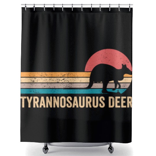 Funny Kangaroo Tyrannosaurus Deer Retro Shower Curtains