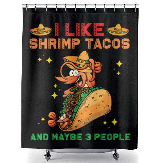 Shrimp Tacos Shower Curtains