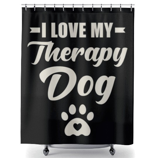 I Love My Therapy Dog Shower Curtains