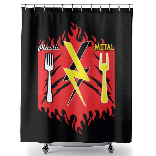 Rock Sign Fork Metal Kid Music Lover Rocker Shower Curtains