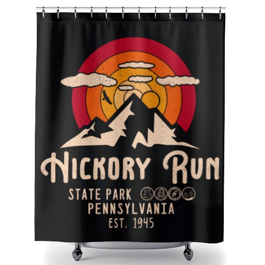 Hickory Run state park Pennsylvania retro camping Shower Curtains