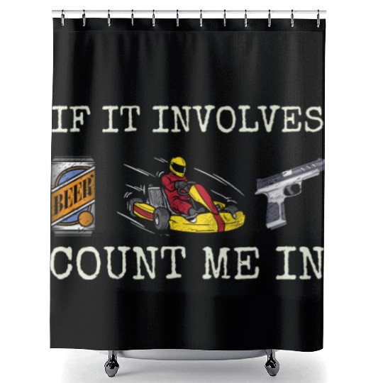 Go Kart Racing Kart Racer Karting Beer Drinking Gu Shower Curtains