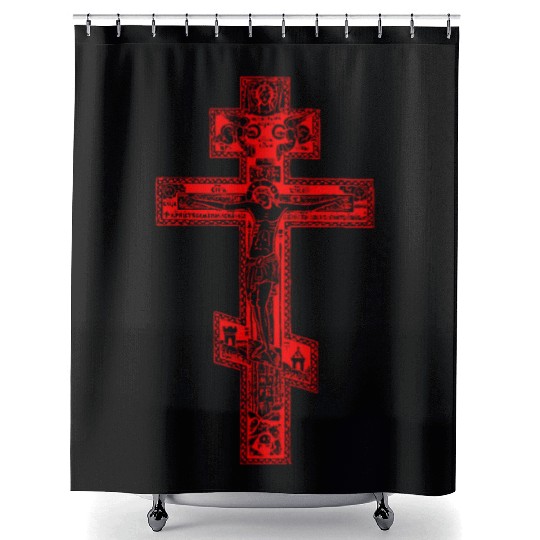 Russian Orthodox Three Bar Cross Classic Shower Curtains